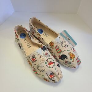 NWT Toms Belmont Women, Comfy, Style,Christmas Holiday CATS Slip On Shoes Sz 6.5